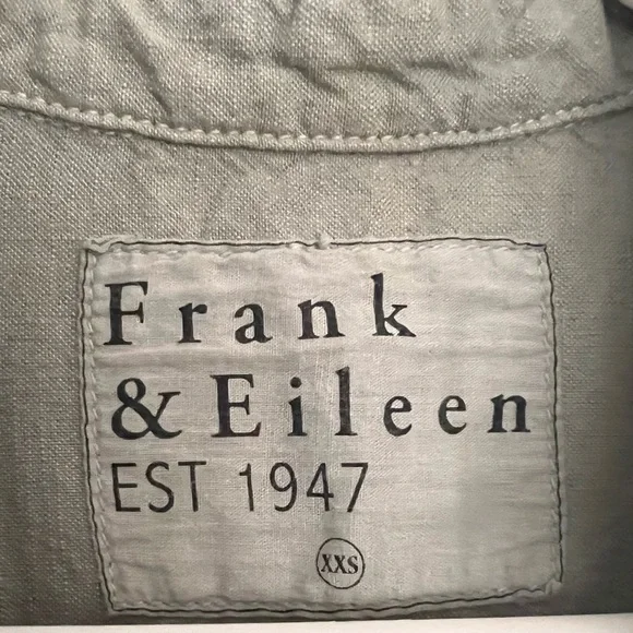 Frank & Eileen Romper Ireland Long Sleeve Playsuit Flax Buttoned Sage Size XXS - Picture 5 of 6